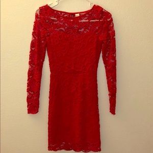 Red lacy dress